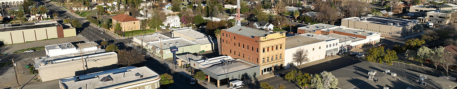 aerial view of downtown willows